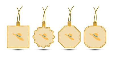 Set of Women Hat tags with cord vector