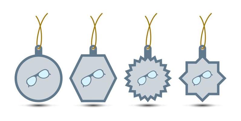 Set of Glasses tags with cord
