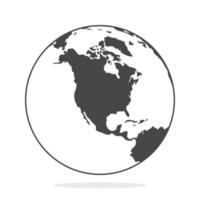 Globe flat design style on white background vector