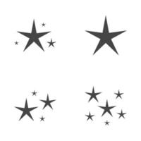 Set of stars sparkles, flat design vector