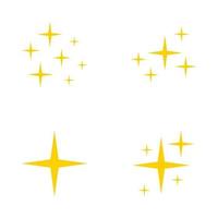 Set of stars sparkles, flat design vector