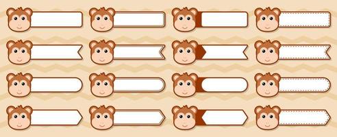 Note sticker set with Monkey vector