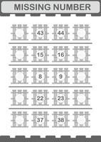 Missing number with Test Tube. Worksheet for kids vector