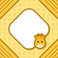 Greeting card template with Giraffe vector