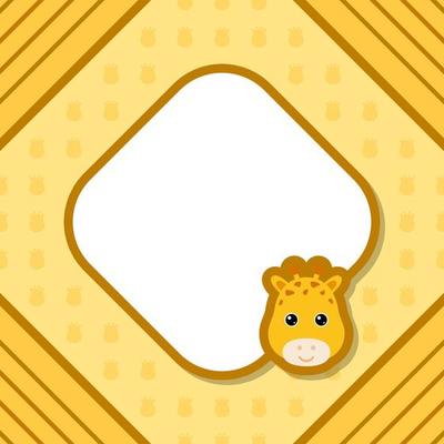Greeting card template with Giraffe