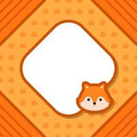 Greeting card template with Fox vector