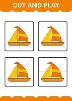 Cut and play with Sailboat vector