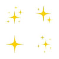 conjunto de estrellas brilla, diseño plano vector