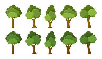 Set of hand drawn trees vector