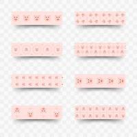 Set of Pig washi tape vector