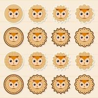Note sticker set with Owl vector