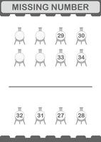 Missing number with Florence Flask. Worksheet for kids vector