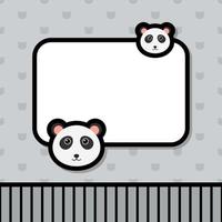 Greeting card template with Panda vector