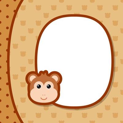Greeting card template with Monkey