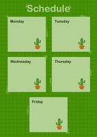 Daily and weekly planner with Cactus vector