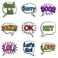 Collection of speech bubbles isolated with text vector