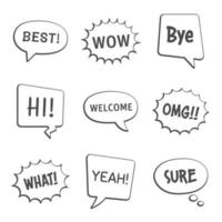 Collection of speech bubbles isolated with text vector