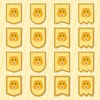 Note sticker set with Leopard vector