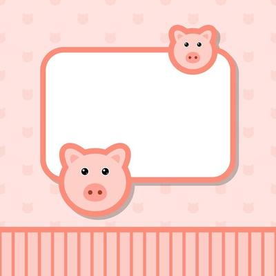 Greeting card template with Pig