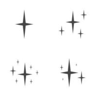 Set of stars sparkles, flat design vector