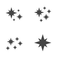 conjunto de estrellas brilla, diseño plano vector
