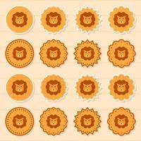 Note sticker set with Lion vector