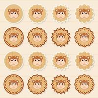 Note sticker set with Monkey vector