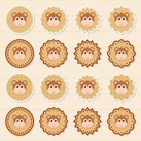 Note sticker set with Monkey vector