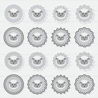 Note sticker set with Sheep vector