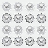 Note sticker set with Sheep vector