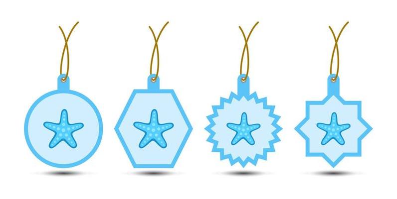 Set of Starfish tags with cord