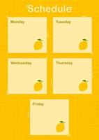 Daily and weekly planner with Lemon vector