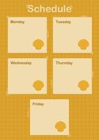 Daily and weekly planner with Seashell vector