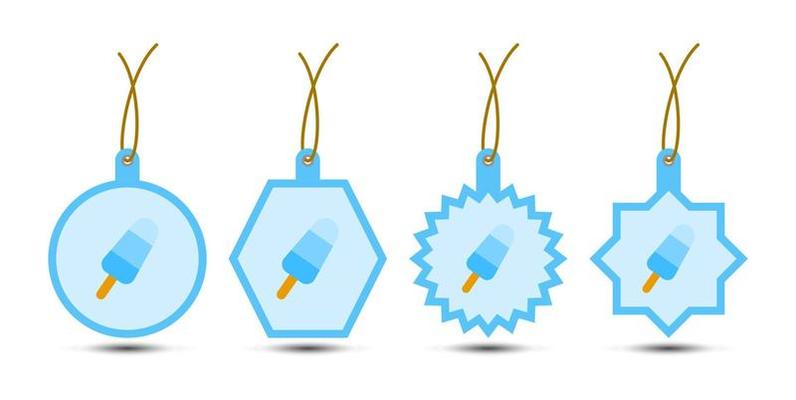 Set of Ice Cream tags with cord