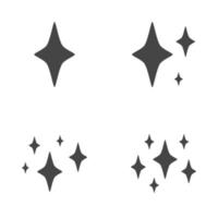 conjunto de estrellas brilla, diseño plano vector