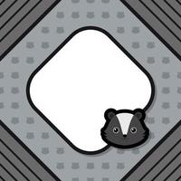 Greeting card template with Skunk vector