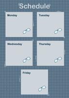 Daily and weekly planner with Glasses vector