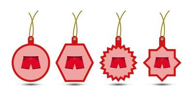 Set of Shorts tags with cord vector