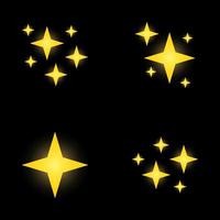 Set of stars sparkles, flat design vector