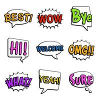 Collection of speech bubbles isolated with text vector