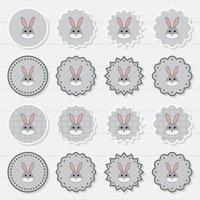 Note sticker set with Rabbit vector