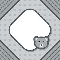 Greeting card template with Koala vector