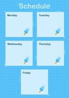 Daily and weekly planner with Ice Cream vector