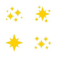 Set of stars sparkles, flat design vector