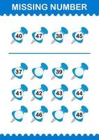 Missing number with Push Pin. Worksheet for kids vector