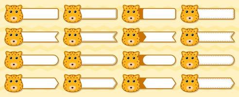 juego de pegatinas de notas con leopardo vector