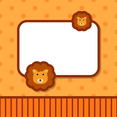 Greeting card template with Lion