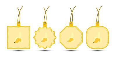 Set of Banana tags with cord vector