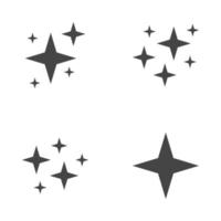 Set of stars sparkles, flat design vector