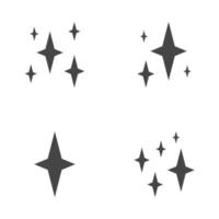 Set of stars sparkles, flat design vector